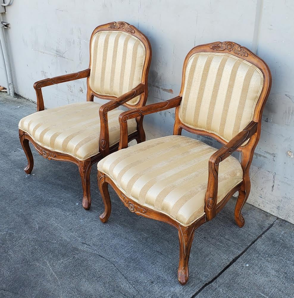 Klaussner antique/vintage French style accent/armchairs (2) tan