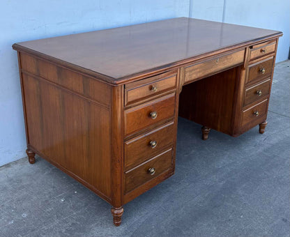 Shelbyville Desk Co. Walnut Vintage Executive Desk