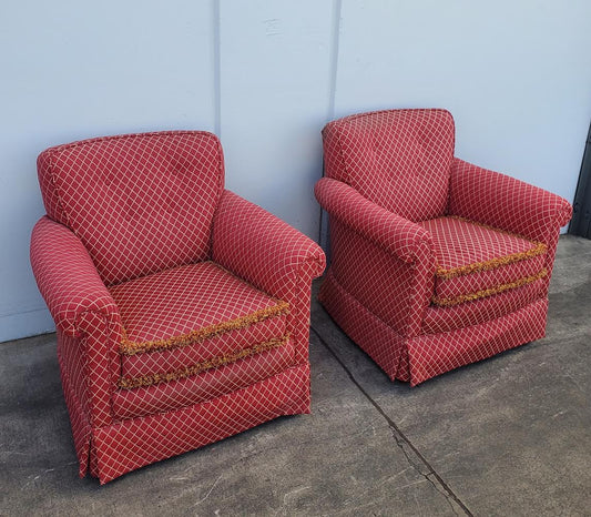 red armchairs (2) antique/ vintage