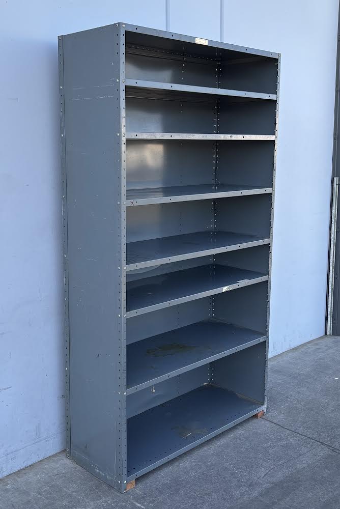 Grey Metal Garage Organizer Shelfs