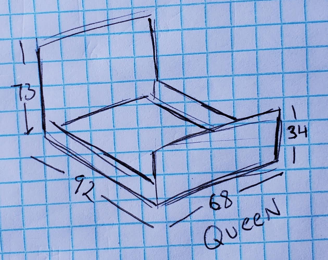Queen size bed frame wood