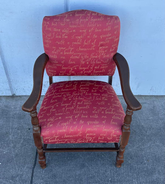 French Style Red Upholstered Arm Chair