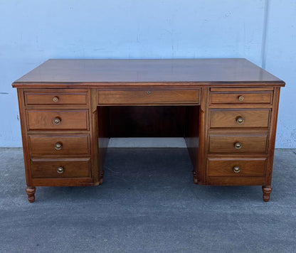 Shelbyville Desk Co. Walnut Vintage Executive Desk