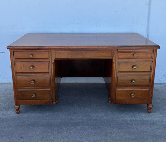 Shelbyville Desk Co. Walnut Vintage Executive Desk