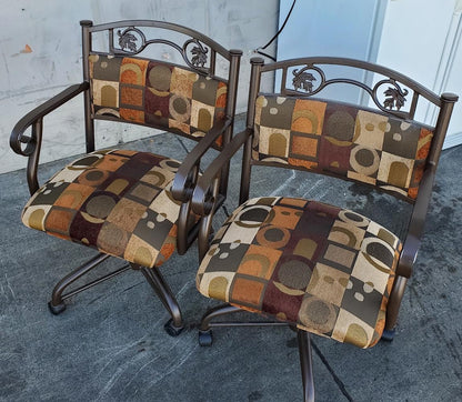 patio set round table with 4 chairs on wheels