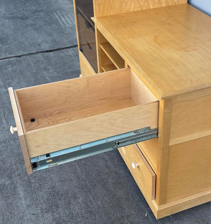 Light Wood Entertainment Center cabinet display