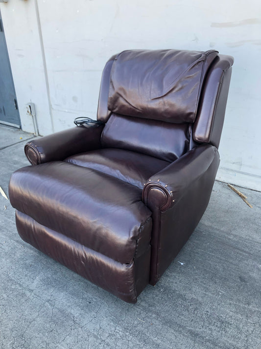 brown leather electric recliner