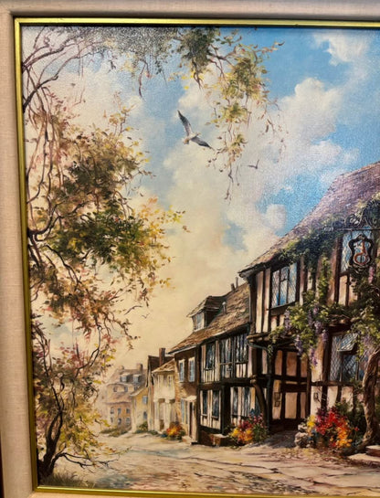 Framed Art Vintage 1990 Mermaid Inn Rye Marty Bell Certificate/Certified