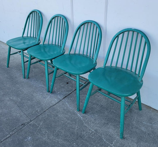 Blue/green 4 dining side chairs