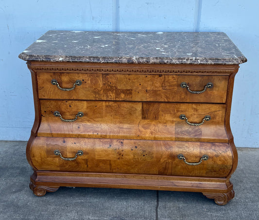 Dutch baroque bombe style chest of drawers/ dresser marble top