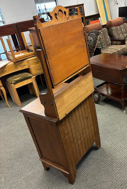 Vintage Walnut Tall Small Dresser Chest With Mirror
