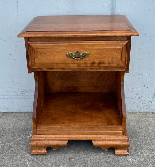 Cal shops Solid Hard Rock Maple Colonial Early American Open Cabinet Nightstand