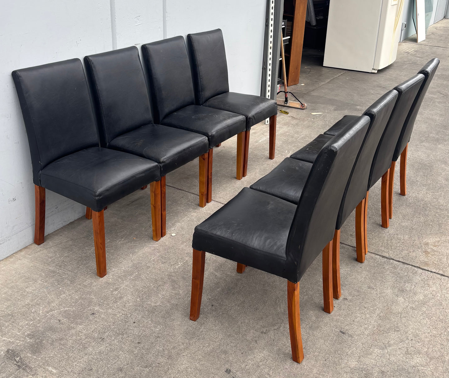 Black dining side chairs (8)