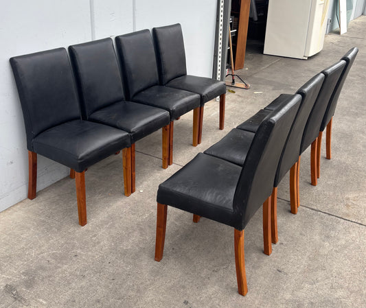 Black dining side chairs (8)