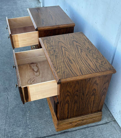 Matching 2 Drawer Wooden Night Stands