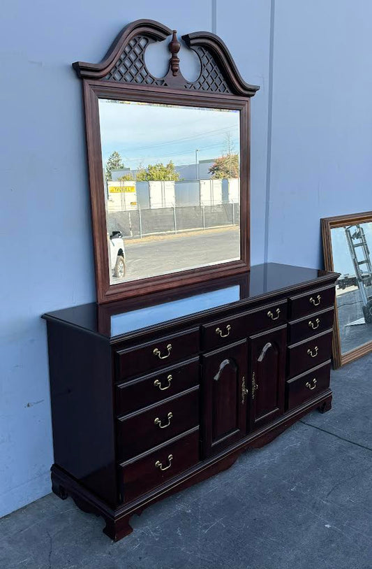 Crawford Cherry Solid Wood Dresser with Mirror