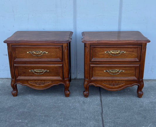 French Provincial Two Drawer Nightstand