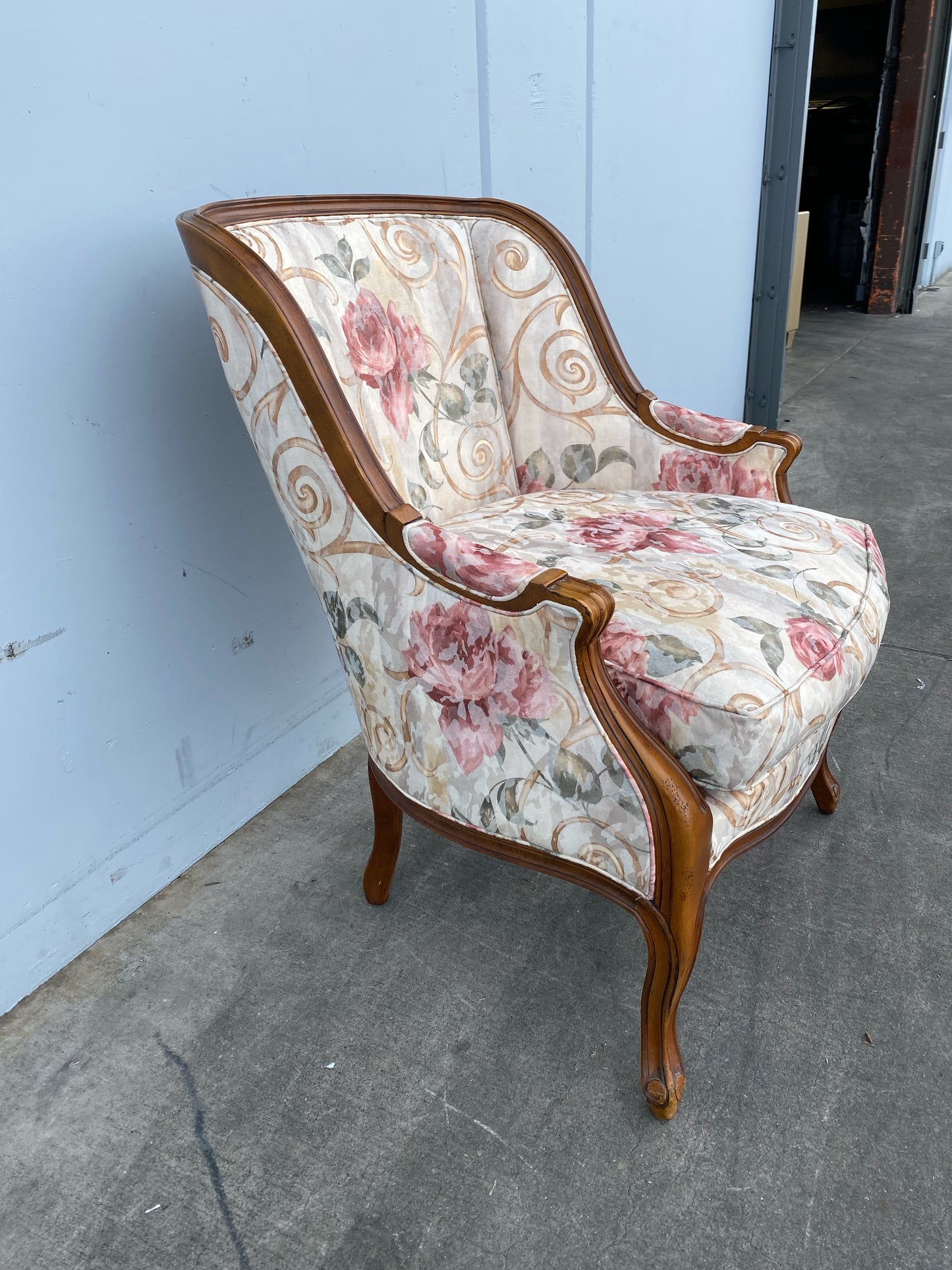 antique/ vintage floral armchair french bergere style