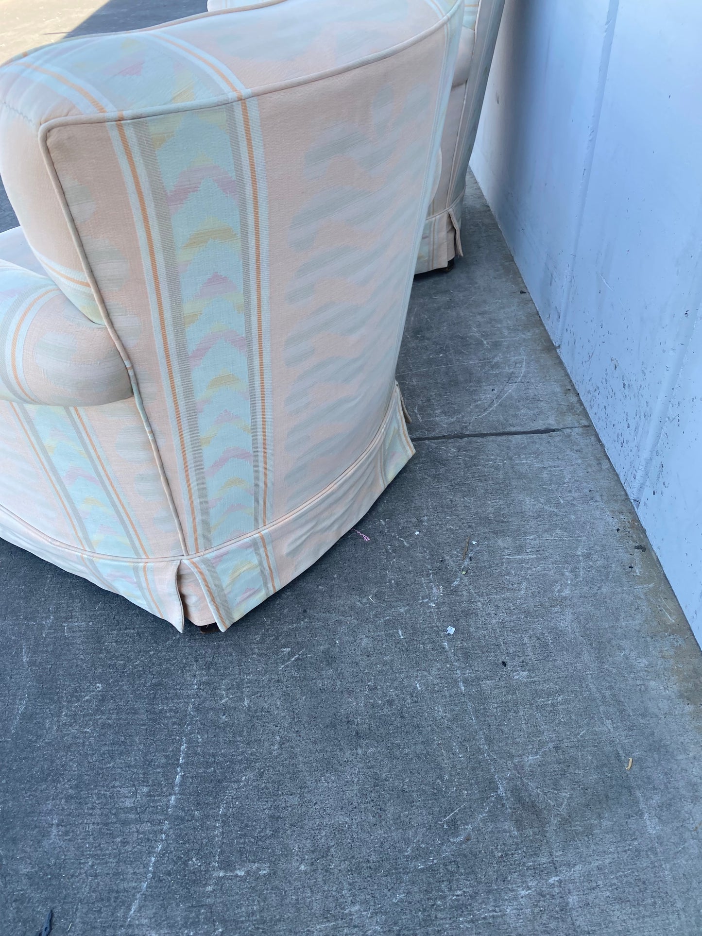 Armchairs set (2) pink/cream blue