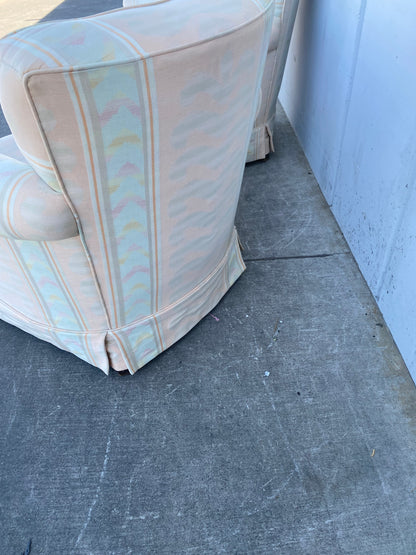 Armchairs set (2) pink/cream blue