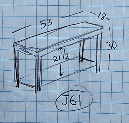 dark wood console/sofa/hallway table
