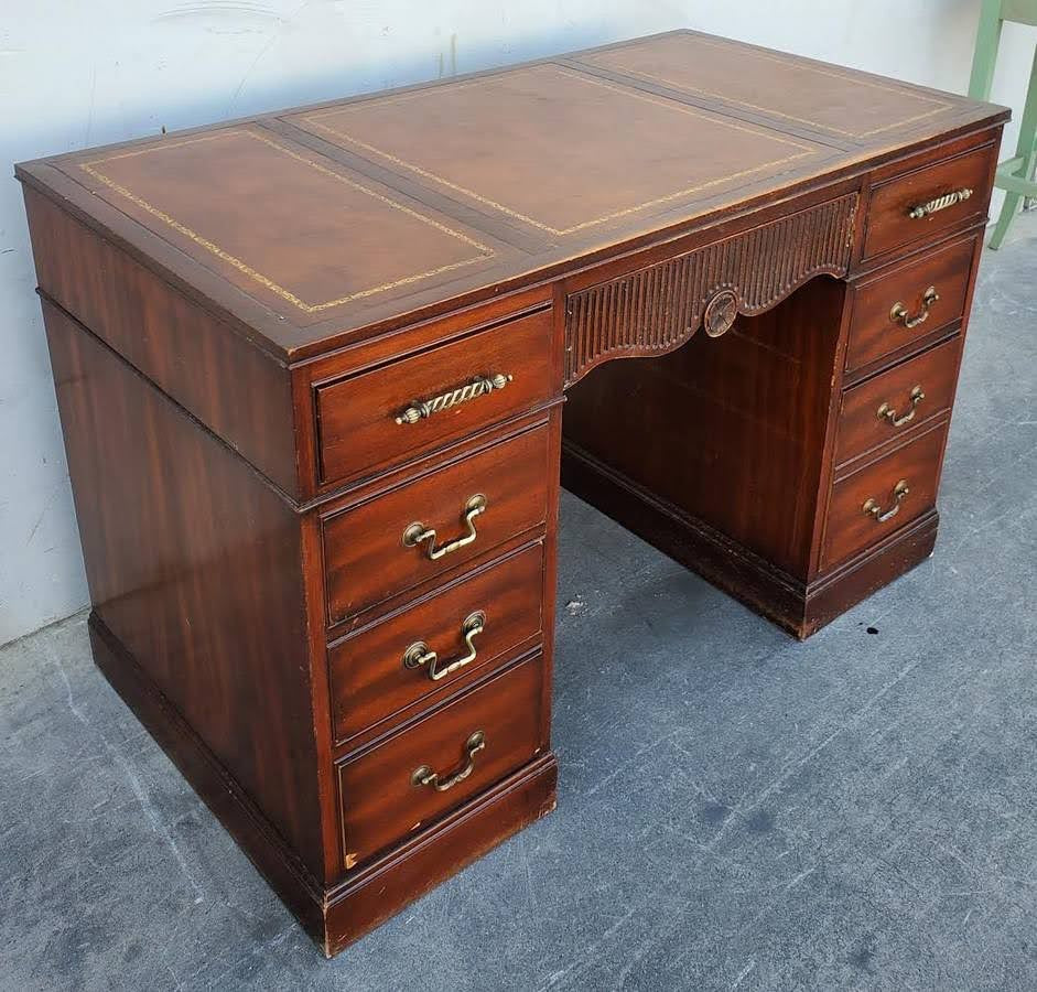 Pedestal/executive office desk dark wood