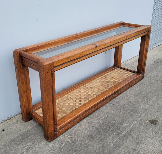 console/sofa / hallway table light wood glass top