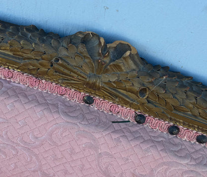 French Louis XVI style pink sofa carved