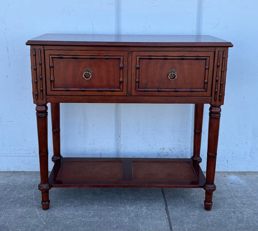 Vintage Ethan Allen Faux Bamboo/Solid Wood Entry Table Console Table
