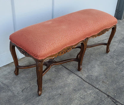 Window fruitwood carved bench Louis xv style