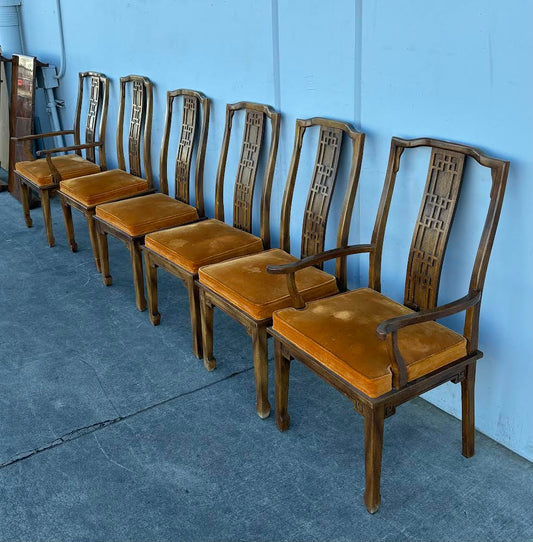 6 Vintage Asian Century Chin Hua Chinoiserie Raymond Sobota Dining Chairs