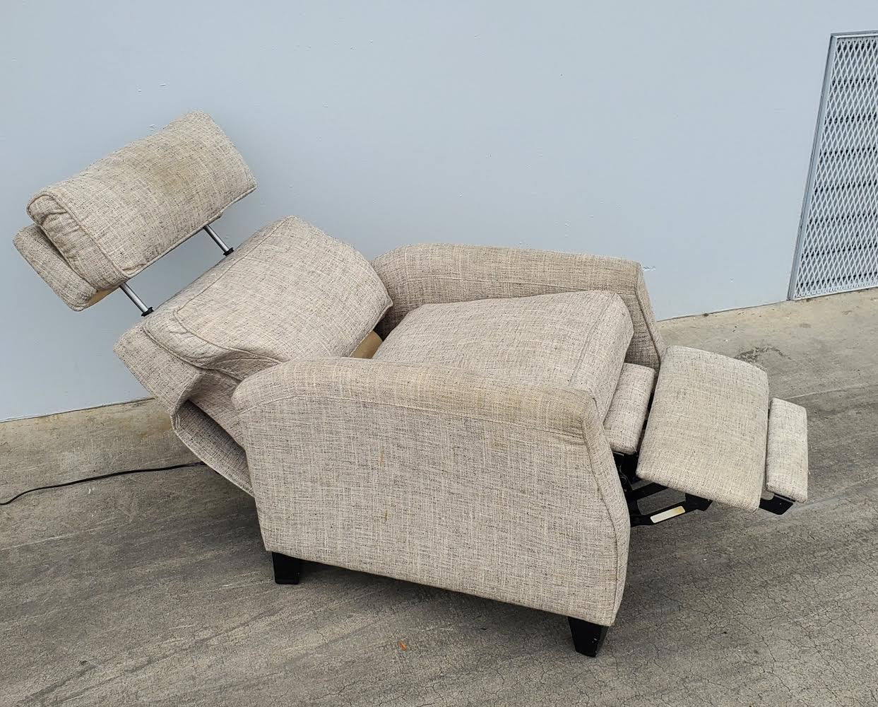 Tan/beige electric recliner armchair