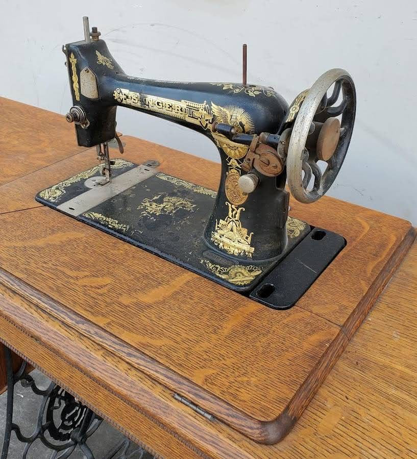 Singer sewing machine table antique