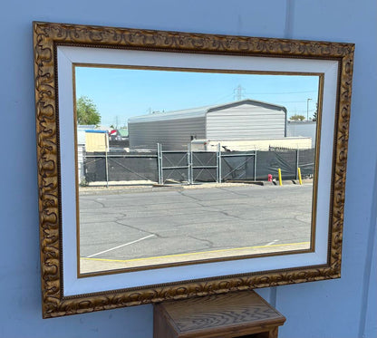 Vintage Large Mcm Wood
Carved Mirror