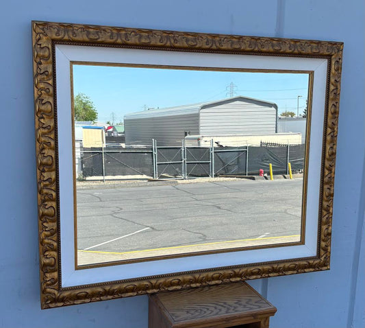Vintage Large Mcm Wood
Carved Mirror