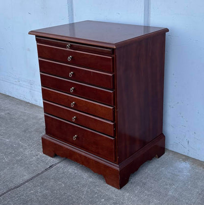 Tall Side Table Jewelry Armoire Dark Wood Cherry