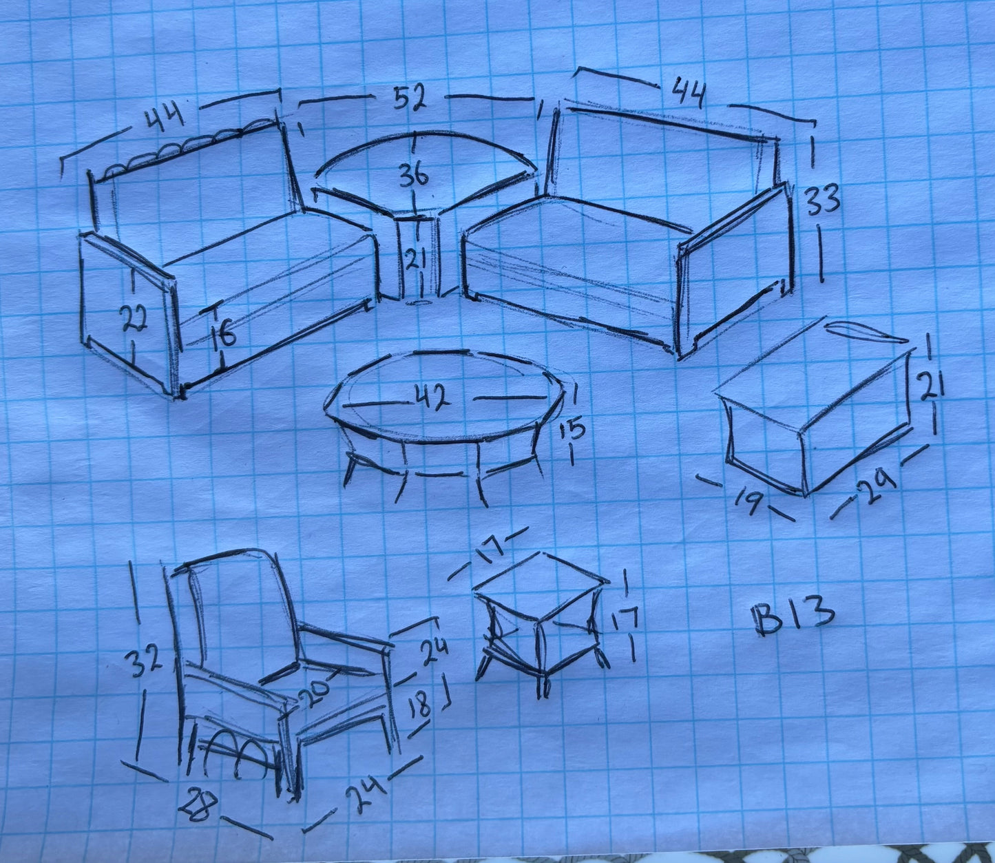 Outdoor/patio set 2 sofas/couches, 2 armchairs & 4 tables