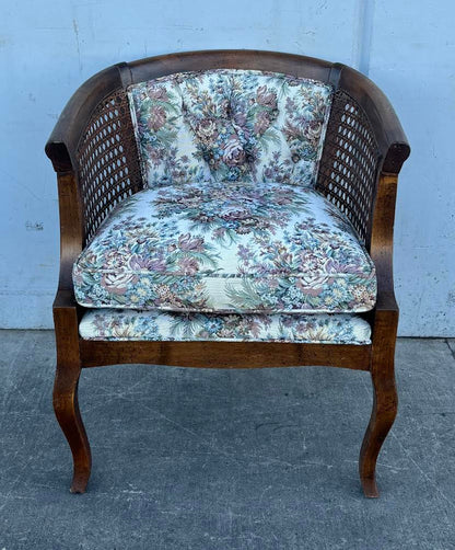 Vintage Cane Chair Floral Cushion