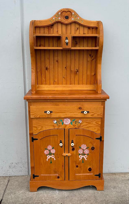Antique Wood Cupboard Display Cabinet