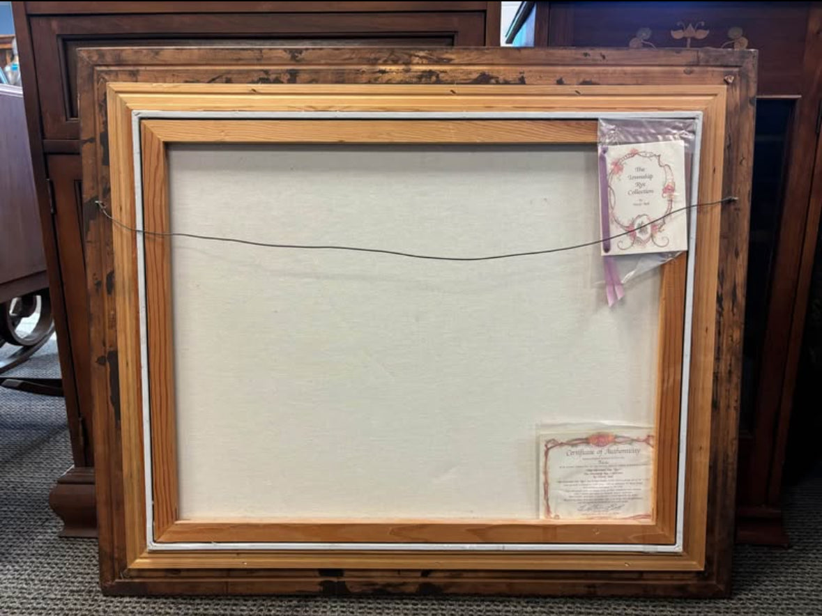 Framed Art Vintage 1990 Mermaid Inn Rye Marty Bell Certificate/Certified