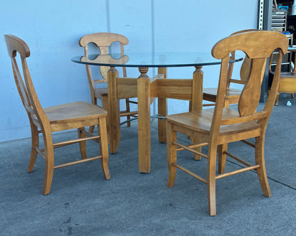 Dining set round table with 4 chairs