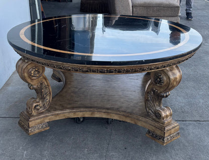 Black marble coffee table antique/ vintage