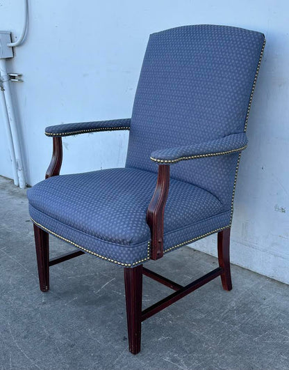 Accent Chair Vintage Arm Chair Blue Upholstered
