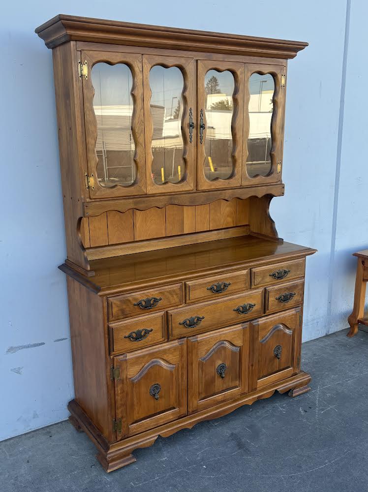 Vintage Maple Dining Hutch china cabinet