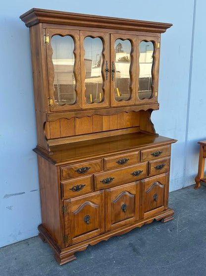 Vintage Maple Dining Hutch china cabinet