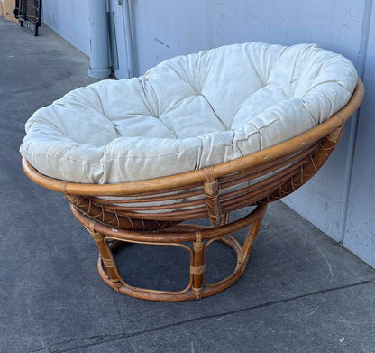 vintage rattan papasan style outdoor patio lounge chair