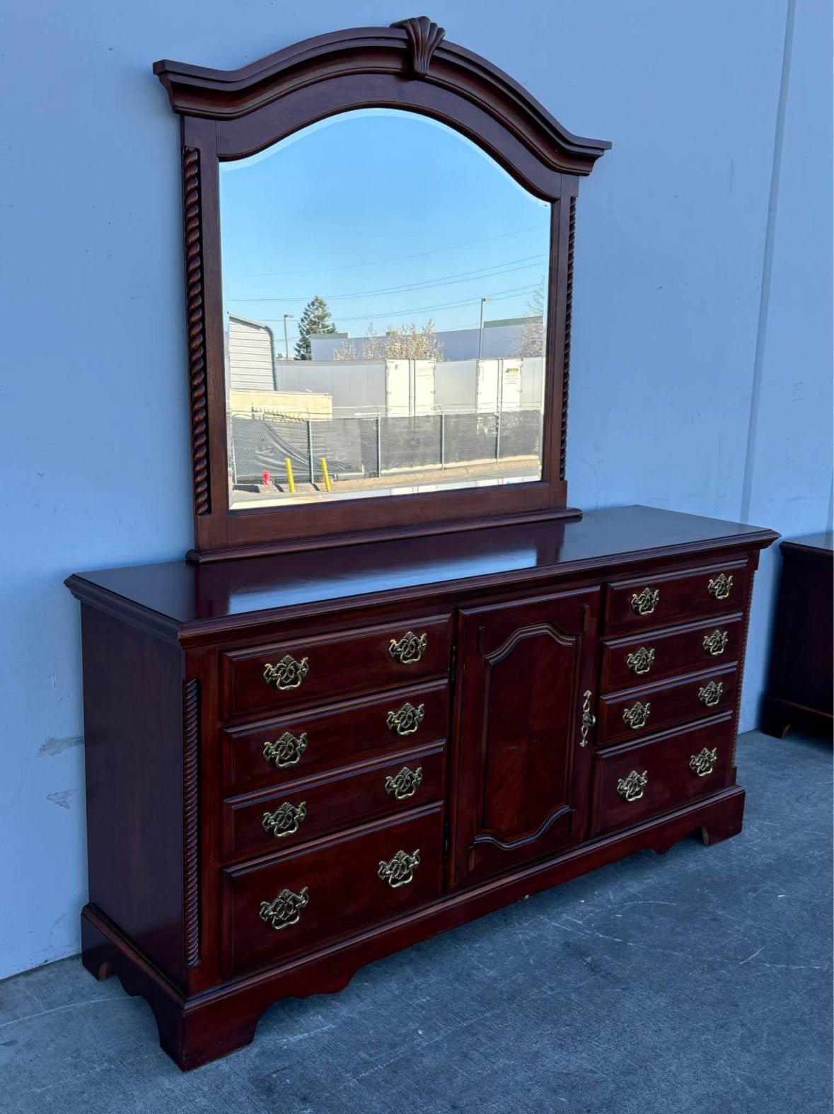 Cherry Dresser with Mirror