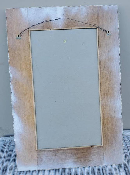 White wicker dresser with mirror