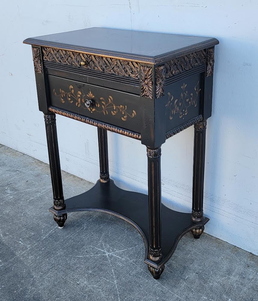 Black Asian chinoiserie style end/ side table