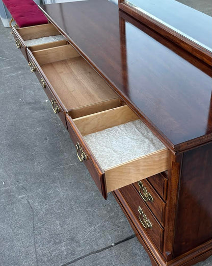 Chippendale Ten Drawer Dresser with Mirror